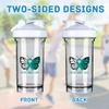Butterfly Ovarian Cancer Awareness 18 Ounce Shaker Bottle Drink Mixer Leak-proof Pre Workout Protein Shakes Meal Replacement Shakes Bottles 500ML/18 Oz White view 3