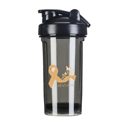 Childhood Cancer Survivor 18 Ounce Shaker Bottle Drink Mixer Leak-proof Pre Workout Protein Shakes Meal Replacement Shakes Bottles 500ML/18 Oz Black