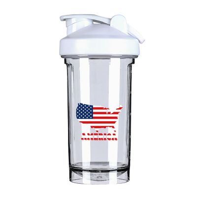 America Map Flag 1 18 Ounce Shaker Bottle Drink Mixer Leak-proof Pre Workout Protein Shakes Meal Replacement Shakes Bottles 500ML/18 Oz White&-3&-3&-3