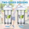 Butterfly Non Hodgkin lymphoma Cancer Awareness 18 Ounce Shaker Bottle Drink Mixer Leak-proof Pre Workout Protein Shakes Meal Replacement Shakes Bottles 500ML/18 Oz White view 3