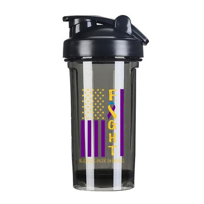 Breast Cancer Warrior Support Squad Bladder Cancer Awareness 18 Ounce Shaker Bottle Drink Mixer Leak-proof Pre Workout Protein Shakes Meal Replacement Shakes Bottles 500ML/18 Oz Black