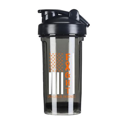 Breast Cancer Warrior Support Squad Skin Cancer Awareness 18 Ounce Shaker Bottle Drink Mixer Leak-proof Pre Workout Protein Shakes Meal Replacement Shakes Bottles 500ML/18 Oz Black&-3