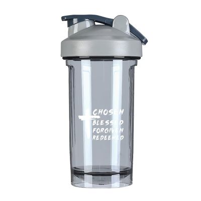 Chosen Blessed Forgiven Redeemed 18 Ounce Shaker Bottle Drink Mixer Leak-proof Pre Workout Protein Shakes Meal Replacement Shakes Bottles 500ML/18 Oz Gray