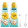Cinnabon Classic Cinnamon Roll Liquid Coffee Creamer.- Two (2) 32 fl oz Bottles of Creamy Smooth Delightful Coffee Creamer and Mini Metal Spoons (Cinnabon Classic Cinnamon Roll) Shovel Spoons view 1