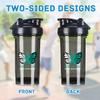 Butterfly Ovarian Cancer Awareness 18 Ounce Shaker Bottle Drink Mixer Leak-proof Pre Workout Protein Shakes Meal Replacement Shakes Bottles 500ML/18 Oz Black view 3