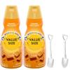 Caramel Macchiato Liquid Coffee Creamer.- Two (2) 32 fl oz Bottles of Creamy Smooth Delightful Coffee Creamer with Candy Freezer Mini Metal Spoons (Caramel Macchiato) Shovel Spoons view 1