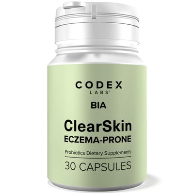 Codex Labs BIA Eczema Probiotic 30 Capsules | Synbiotic for Eczema-Prone Skin with Clinically Proven Probiotics & Prebiotic Blueberry | Gut-Skin Barrier & Immune Support | 30-Day Supply