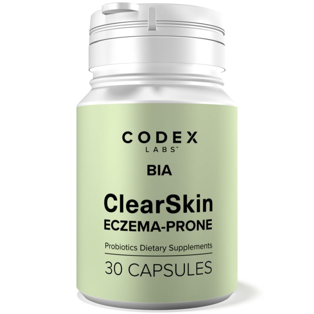 Codex Labs BIA Eczema Probiotic 30 Capsules | Synbiotic for Eczema-Prone Skin with Clinically Proven Probiotics & Prebiotic Blueberry | Gut-Skin Barrier & Immune Support | 30-Day Supply