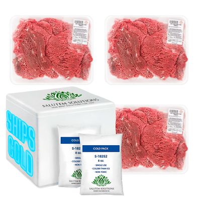 Salutem Vita - Beef Cube Steak, 3 lb (actual weight may vary within 5%) - Pack of 3