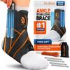 Dr. Brace Breathable Ankle Brace For Sprained Ankle, Slim Fit. Unique Multi-Function Removable Stabilizer- Quick Lace Up Ankle Support for Women Men, Easy to use for Injury, Sprain, Sports (Black - Orange, Medium) view 1