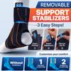 Dr. Brace Breathable Ankle Brace For Sprained Ankle, Slim Fit. Unique Multi-Function Removable Stabilizer- Quick Lace Up Ankle Support for Women Men, Easy to use for Injury, Sprain, Sports (Black - Orange, Medium) view 2