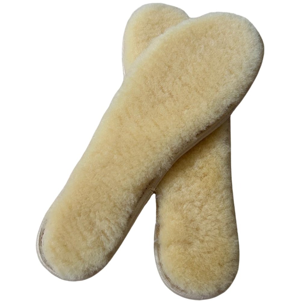 100% Natural Sheepskin Insoles, Sheepskin Insoles for Women, Hot Water Bag for Cramps, Natural, untreated, no Chemicals, no Bleach, no Dyes Sheepskin Slipper Insoles (Ecoshorn, Women Size 6)