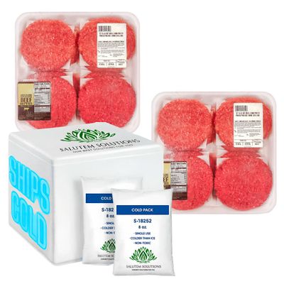 Salutem Vita - 85% Ground Beef Patties, 4 lbs (actual weight may vary within 5%) - Pack of 2