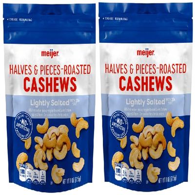 Lightly Salted Cashews Halves & Pieces (Pack Of 2 Bags), 8 oz. Each