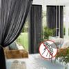 NICETOWN 2 Panels Black Outdoor Mosquito Curtains for Patio Waterproof, Rod Pocket Airy Mesh Net Sheer Curtains Privacy Mosquito Shield with DIY Adjustable Length for Backdrop, W118 x L98 view 2