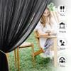NICETOWN 2 Panels Black Outdoor Mosquito Curtains for Patio Waterproof, Rod Pocket Airy Mesh Net Sheer Curtains Privacy Mosquito Shield with DIY Adjustable Length for Backdrop, W118 x L98 view 3