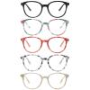 COJWIS Reading Glasses Blue Light Blocking 5 Pack Spring Hinge Fashion Readers for Men and Women Anti Glare Filter Eyeglasses (Mix-4 5C,400) view 1