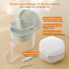 Cucufor Denture Bath Case Retainer Case, Food-Grade Durable Denture Box 3 Layers False Teeth Holder with Removable Strainer Basket Retainer Cleaning Case Denture Bath Cup Travel Case White view 4