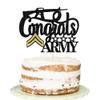 Black Glitter Congrats Army Cake TopperArmy Soldier Fighter Veteran's Day Cake Decor,Airman Military Themed Graduation Retirement Party Decorations,2026 High School/College/Senior Graduation(E-4)) view 1