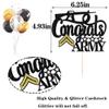 Black Glitter Congrats Army Cake TopperArmy Soldier Fighter Veteran's Day Cake Decor,Airman Military Themed Graduation Retirement Party Decorations,2026 High School/College/Senior Graduation(E-4)) view 2
