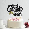 Black Glitter Congrats Army Cake TopperArmy Soldier Fighter Veteran's Day Cake Decor,Airman Military Themed Graduation Retirement Party Decorations,2026 High School/College/Senior Graduation(E-4)) view 3