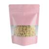 100 Pcs Frosted Window & Matte Colored Aluminum Zipper Seal Pouch Packaging Bags Stand Up Bottom Gusset Food Packaging Bags, Pet Treats (Pink, 5.12 inch x 7.09 inch) view 2