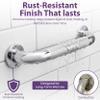 16 Inch Grab Bars for Bathtubs and Showers - Chrome Knurled Bathroom Safety Rail Handle - Non Slip Textured Grip Handicap Grab Bar for Seniors, 250 lbs Weight Support Capacity view 2