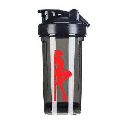 Pole Dancer Stripper 18 Ounce Shaker Bottle Drink Mixer Leak-proof Pre Workout Protein Shakes Meal Replacement Shakes Bottles 500ML/18 Oz Black