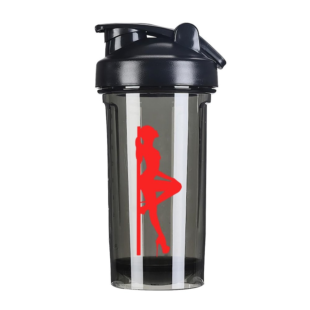 Pole Dancer Stripper 18 Ounce Shaker Bottle Drink Mixer Leak-proof Pre Workout Protein Shakes Meal Replacement Shakes Bottles 500ML/18 Oz Black