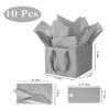 LFCXHTY 10 Pack Square Gift Bags with Tissue Paper Solid Small Silver Gift Bags with Handles for Party Favor Bag (8x8x8 In, Silver) view 2