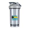Bahamas Flag 18 Ounce Shaker Bottle Drink Mixer Leak-proof Pre Workout Protein Shakes Meal Replacement Shakes Bottles 500ML/18 Oz Gray&-3&-3 view 1
