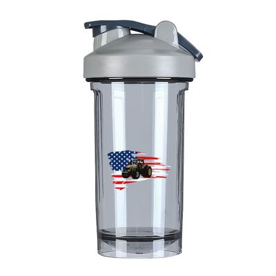 America Flag Tractor Born to Be Farmer 2 18 Ounce Shaker Bottle Drink Mixer Leak-proof Pre Workout Protein Shakes Meal Replacement Shakes Bottles 500ML/18 Oz Gray