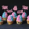 Ercadio 24 Pcs Happy Sweet 16th Birthday Cupcake Toppers Hello Sixteen Happy 16th Cupcake Picks Sweet 16 Cake Decorations for Pink 16th Birthday Anniversary Party Supplies view 3