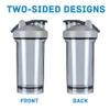 AMOPEIR Personalized Fitness Shake Cup 18 Oz, Add Your Own Logo Name Image, Custom Protein Mixes Shaker Bottles, for Gym, Travel, Outdoor Sports, Grey view 2