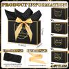Kolldenn 20 Pack Thank You Gift Bags with Handles Employee Appreciation Gifts Bag for Coworkers, 11x7x3.1 in Large Bags with Bow Ribbon Tissue Paper Appreciation Bag for Medical Assistant(Black) view 2