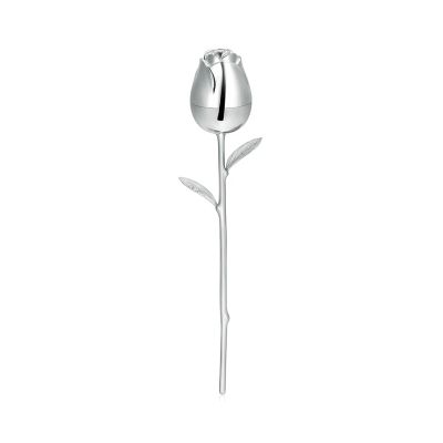 MYPOWER Beautiful 3D Rose Flower Jewelry Love Eternity Memorial Cremation urn Ashes Women-Silver