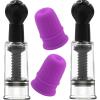 Jesakmie 2 Pair Nipple Play Nipple Corector for Flat or Inverted Nipples, Portable Nipple Suckers Vacuum Suction Cupping Device, Breastfeeding or Women (Black) view 1