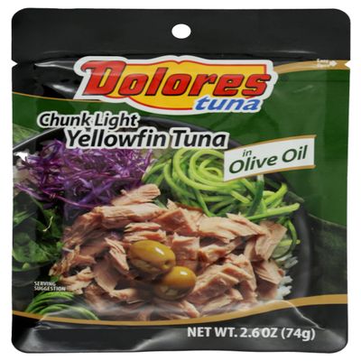 Dolores, Chunk Light Yellowfin Tuna In Oil, 2.6 Ounce