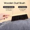 Yuanchu 8 Pieces Hand Broom Brush, Natural Wooden Dust Brush Soft Bristles Dusting Cleaning Brush Long Handle Whisk Broom Brush Air Broom for Cleaning Car Bed Sofa Fireplace Clothes Bench Furniture view 3