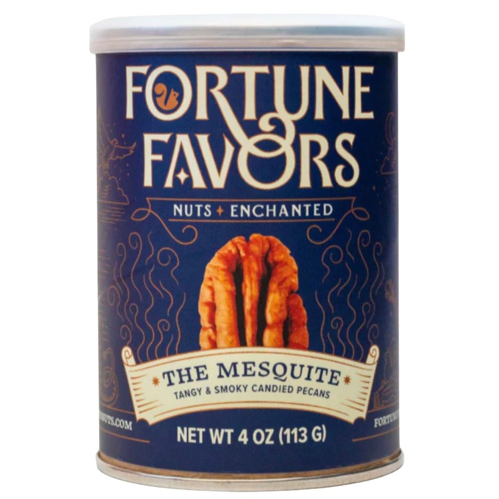 Fortune Favors Candied Pecans, Sweet and Salty Snack, Hand Crafted in Small Batches, USA-Grown (4 Ounce, Mesquite)