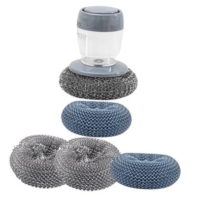 PLAFOPE Automatic Liquid Pot Bowl Scrub Brush Dish Brush Soap Dispenser for Easy Cleaning Non-Stick Cookware Dish Soft Bristles