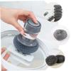 PLAFOPE Automatic Liquid Pot Bowl Scrub Brush Dish Brush Soap Dispenser for Easy Cleaning Non-Stick Cookware Dish Soft Bristles view 4