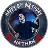 7.5 Inch Edible Cake Topper Michael Horror Myer Themed Birthday Party Collection of Edible Cake Decorations round view 1