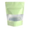 100 Pcs Frosted Window & Matte Colored Aluminum Zipper Seal Pouch Packaging Bags Stand Up Bottom Gusset Food Packaging Bags, Pet Treats (Green, 6.30 inch x 9.06 inch) view 3