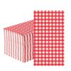 100 Pcs Red Gingham Napkins 3 Ply Red and White Gingham Napkins Disposable Checkered Plaid Beverage Napkins for Summer Pizza BBQ Picnic Baby Shower Birthday Party Supplies Holiday Table Decorations view 1
