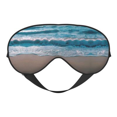 Beach Clear Sea Sand Print Double-Sided Eye Mask,Soft Eye Shade Cover for Travel,Night Sleeping Mask for Men Women