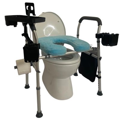 Raised Toilet Seat with Handles, Toilet Seat Riser for Seniors with Adjustable Height & Width, 500lb Handicap Elevated Toilet Seat for Elderly, Pregnant, Fit Any Toilet
