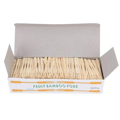 SOUQDWL 800Pcs Bamboo Forks,Disposable Wooden Appetizer Forks,Length Eco-Friendly Cocktail Picks Sticks Cute Food Pick Party Supplies,Bamboo Fruit Cake Dessert Fork Tableware Kitchen Accessories