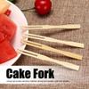 SOUQDWL 800Pcs Bamboo Forks,Disposable Wooden Appetizer Forks,Length Eco-Friendly Cocktail Picks Sticks Cute Food Pick Party Supplies,Bamboo Fruit Cake Dessert Fork Tableware Kitchen Accessories view 3