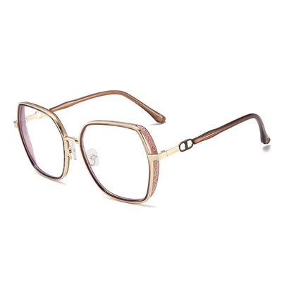 AOOLIA Trendy Oversized Blue Light Blocking Reading Glasses, Stylish Square Anti UV Ray Nerd Eyeglasses, Computer Eye Glasses (Brown, 1, x)
